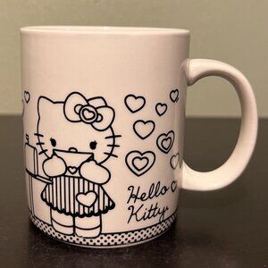 Vintage Sanrio HELLO KITTY Ceramic Mug with Love Letters, Mailbox and Hearts